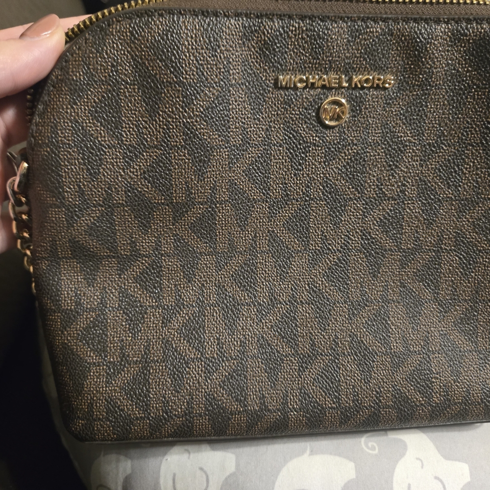 Michael Kors Brown Monogram Crossbody Bag